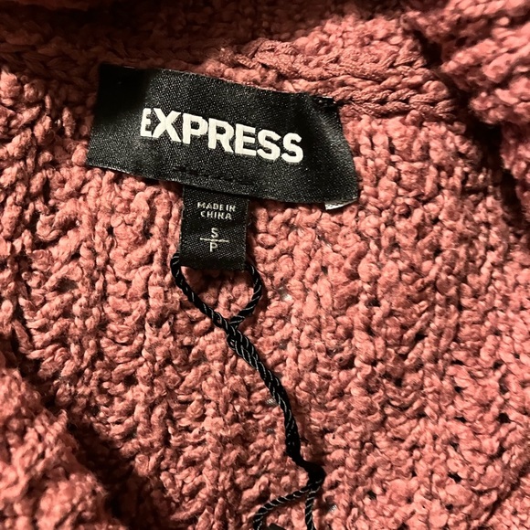 Express Pink Cowl Neck Sweater with Ribbed Texture - Picture 3 of 5